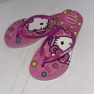 Hello Kitty Flipflops Havaianas Pink Gorpcore Waterproof Kids Shoes‎ Size 11/12C